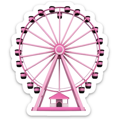 mix light pink dark pink and white girly theme park Ferris wheel sticker