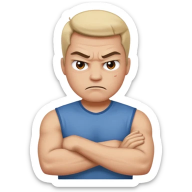 angry face with arms crossed sticker