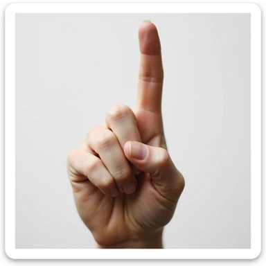 realistic hand gesture with only the pinky finger pointing, neutral background sticker