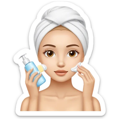 Girl doing skincare sticker