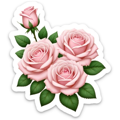 Light pink roses growing on a beige brick wall sticker