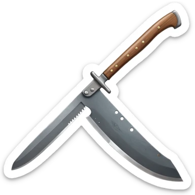 a big machete from the Friday the 13th movie sticker