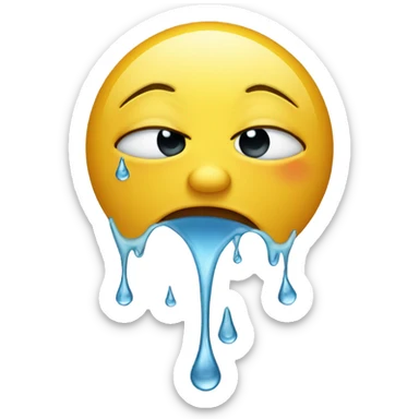 Crying emoji with snot running from nose  sticker