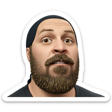 male portrait with beard sticker