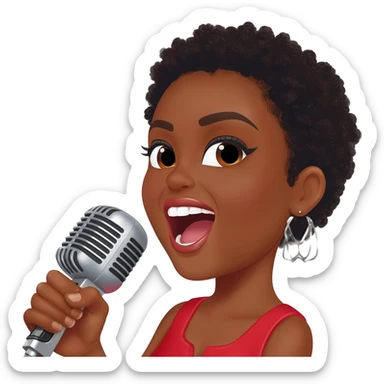 Gonemili Grace chante avec un micro en main sticker