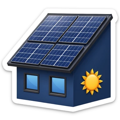 solar panel on a roof sticker