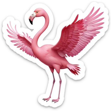 Flamingo flying sticker