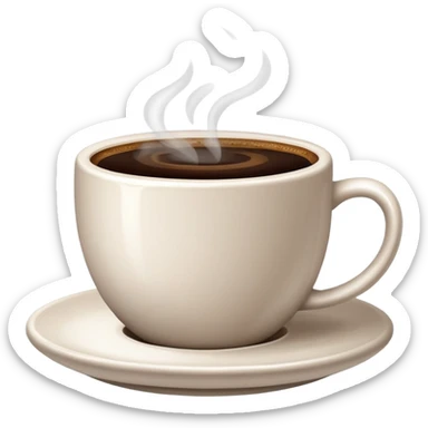 generate realistic detailed cup of coffee in 3d style sticker