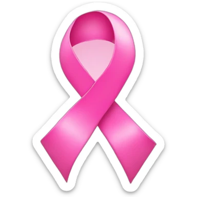 a single big pink ribbon breast cancer in the center sticker
