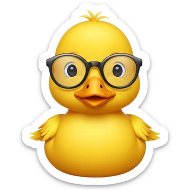 dame un pato amarillo con lentes de sol sticker