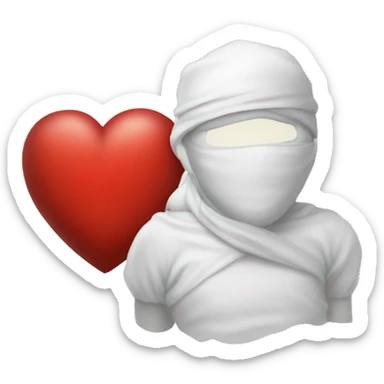 Red heart +bandaj sticker