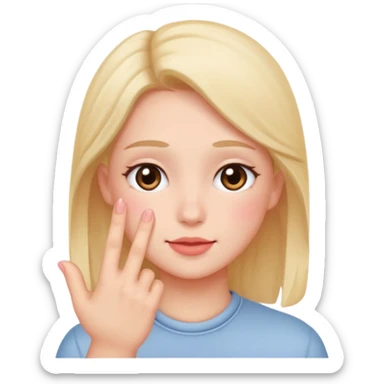 blushing with fingers sticker