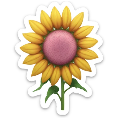 Pink sunflower sticker