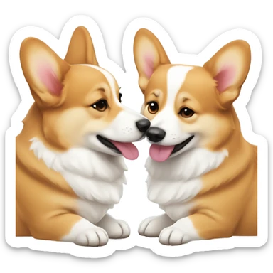Corgis kissing  sticker