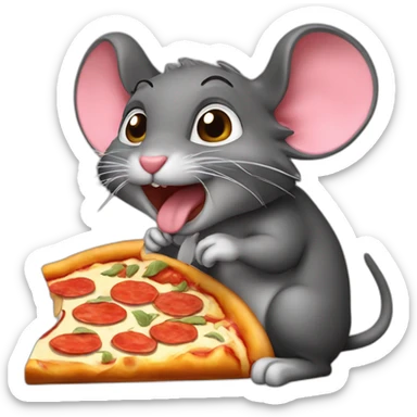 raton comiendo pizza sticker