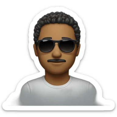 twitter with sunglasses-(proportional)calm-(realistic) sticker