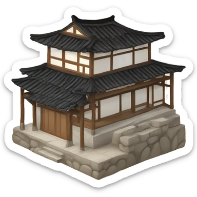 traditional South Korean hanok house sticker