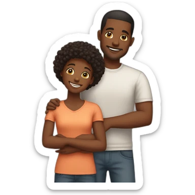 a loving black family of 5 with 2 teen sons and 1 young son sticker