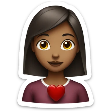Girl with winered heart  sticker