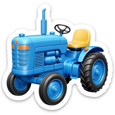 blue plastic toy  tractor sticker