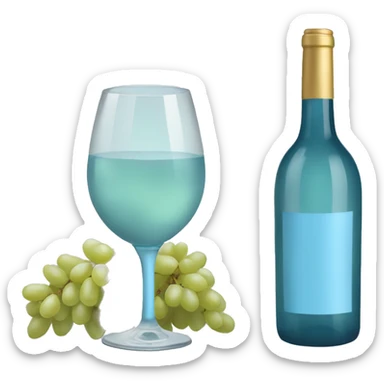 pastel blue  wine sticker