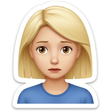 i blonde with looking like she cant hear you sticker