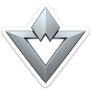 emoji inspired by the Valorant Premier icon, featuring a bold, stylized V shape with sharp angles and a modern, competitive look, minimal color palette, no text sticker