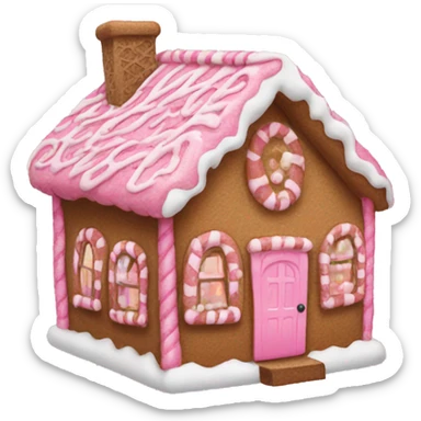 Pink Ginger bread house sticker