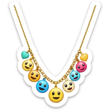 multicolored necklace, 3d emogis sticker