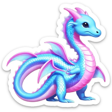 Shiny Sparkly Iridescent Bioluminescent Glowing Lumineon-Delcatty-Dragonair-Fakémon-hybrid-creature (full body)  sticker