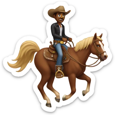 Man riding cowboy sticker