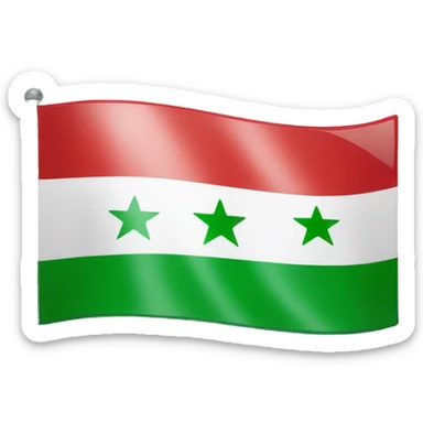 Syria flag but with 3 red stars and green instead of red at tge top sticker