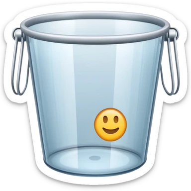 a transparent glass bucket sticker