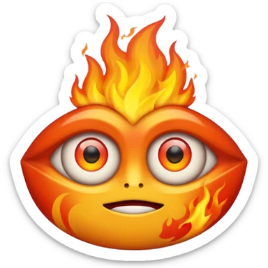 Calabera con fuego en los ojos sticker