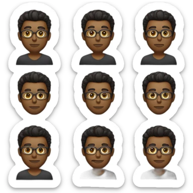 advogado homem de óculos e cabelo curto preto sticker