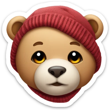 Cute Teddy with a beanie sticker