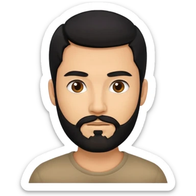 Handsome man with black hair and beard sticker