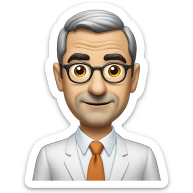 Mister Bean innovation consultant no tie wearing glasses sticker