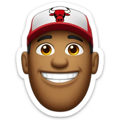 smiling bar simpon wearing a chicago bulls cap sticker