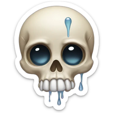 A skull crying with tears sticker