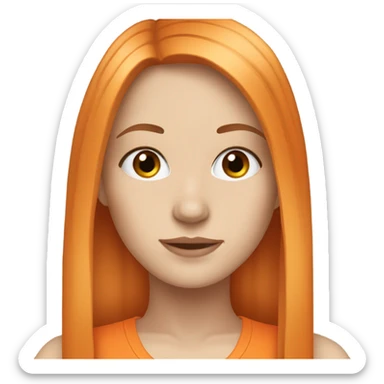 A white girl with orange and straight hair alao she has brown eyes sticker