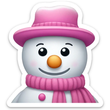 Pink Snowman sticker