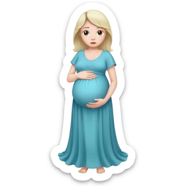 worried pregnant woman sticker