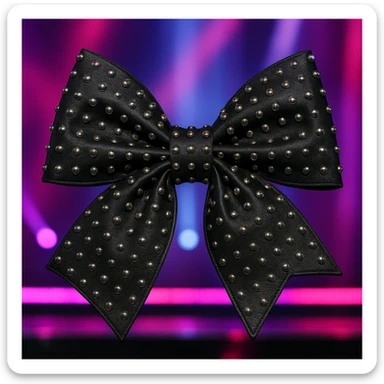 kpop stage bow with metallic studs, edgy and stylish sticker