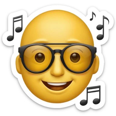 make an face emoji. I will use it for my music playlist. so make it cool and about music less detailed sticker