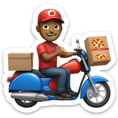 Pizza delivery guy sticker