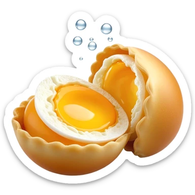 3D rendered authentic Hong Kong egg puffs (港式鸡蛋仔) being pulled apart showing stretchy interior, golden color, hyper-realistic egg-shaped bubbles, glossy surface, detailed texture sticker