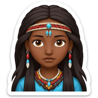 native american girl sticker