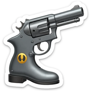 gun pointing at foot sticker