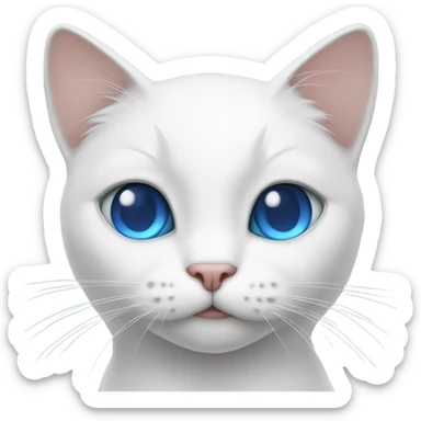 White cat with blue eyes wearing a top hat sticker
